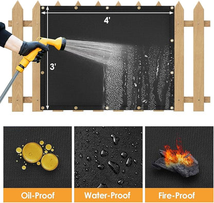 Fireproof Grill Heat Shield to Protect Deck Fence from Grill Heat, Heat Shield for Wood Stove, Stove Wall Protector Fridge, BBQ Grill Mat Accessories Compatible with Blackstone, 3'x4'