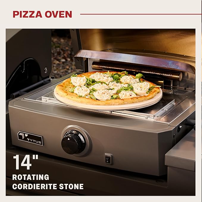 Tytus Anaheim 4-Burner Gas Grill with Prep Cart and Pizza Oven + Cover - Modular Outdoor Kitchen, Quick Assembly, Outdoor Cooking, Kitchen Island for BBQ