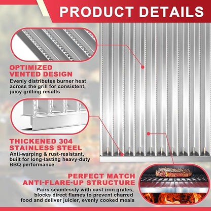 17 Inch Emitter Plates & Cooking Grates for Charbroil TRU-Infrared 463642316 463675016 466642416 463644220 463632320 463644220 463675016P1, Infrared Grill Grate for Charbroil G362-2100-W1,G369-0030-W1