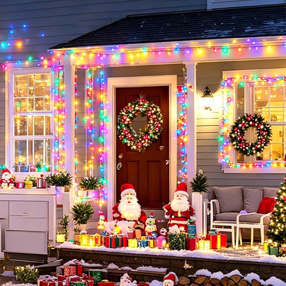 200LED 66FT Multicolor Christmas Mini String Lights,Plug in Waterproof Connectable LED Fairy Lights,Indoor & Outdoor Christmas Tree Lights for Home Party Garden Yard Bedroom Decor