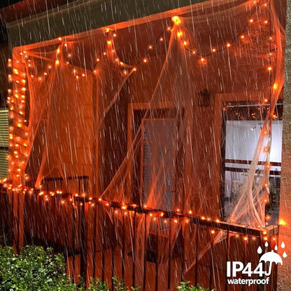 YEGUO 165ft 500 LED String Lights Outdoor Waterproof, Orange Christmas Lights Indoor, Green Wire Twinkle Tree Light Plug in with 8 Modes Timer Memory