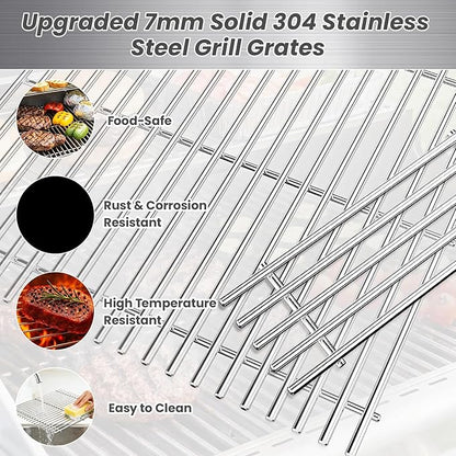 Grill Grates for Weber Spirit E210 2025 Replacement 7637, Stainless Steel Cooking Grids for Weber Spirit 200 Series GS4 Spirit II E-210 E-220 E-310 E-325 Front Control 7mm SUS304 BBQ Grill Parts
