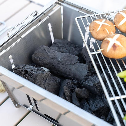 SENJYOS Folding Grill Barbecue Grill with Carrying Bag Outdoor Cooking Portable Charcoal Grill Tabletop Bbq Charcoal Grill for Party Camping Backyard Picnic.