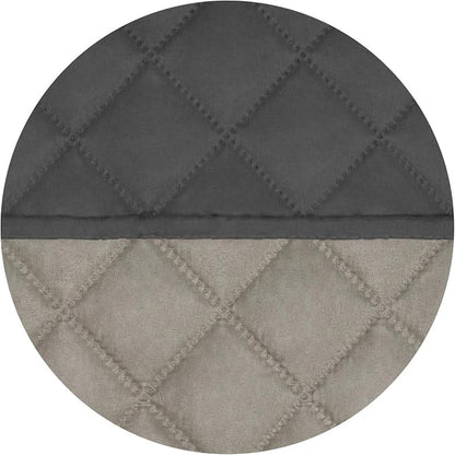 PureFit Reversible Quilted Sofa Cover Dog Couch Covers for Sofa, 66 in | Dark Gray/Beige, Water Resistant Couch Protector, Washable Pet Couch Cover with Non Slip and Elastic Straps For Kids