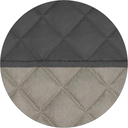 PureFit Reversible Quilted Sofa Cover, Water Resistant Slipcover Furniture Protector, Washable Couch Cover with Non Slip Foam and Elastic Straps for Kids, Pets (X Large, Dark Gray/Beige) | Dark Gray/Beige, Water Resistant Couch Protector, Washable Pet ...
