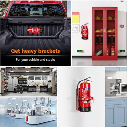 Heavy Duty Vehicle Bracket,Fire Extinguisher Brackets&Mounts-St12 Steel Red, Fit 10lb Dry/5lb Co2 Extinguisher-for School,Garage,Vehicle,Boat,Truck Generic Replacement for 809 by amerex