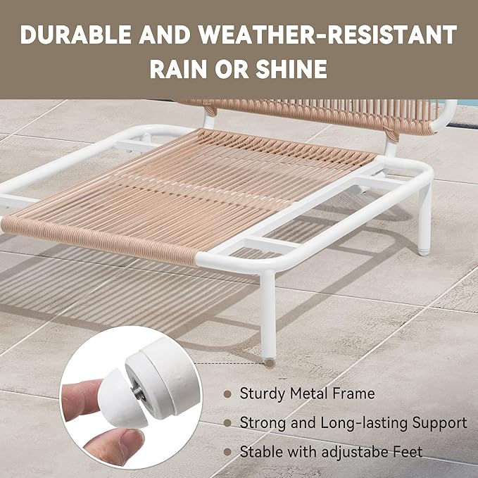Crestlive Products Oversized Outdoor Couch, 2-Seater Modular Sectional Sofa with Cushions, Modern Patio Conversation Set for Backyard, Deck, Porch or Poolside