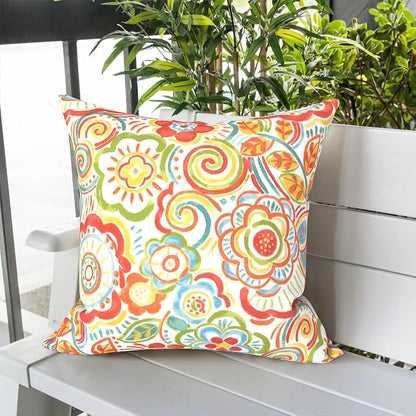 LVTXIII Outdoor Pillow Covers 20x20 Inch, 2 Pack Large Square Throw Pillow Cases, Fade-Resistant Cushion Covers for Patio Furniture Sofa, Garden Porch, Flower Multi