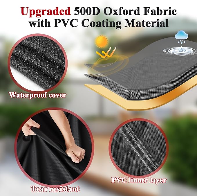 Outdoor Dining Grill Cart Cover - 25" D x 42" W x 33" H | 500D Grill Cart Cover for Grills House grill Cart, Heavy Duty Waterproof BBQ Food Prep Table Covers, Black