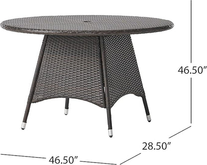 Christopher Knight Home Corsica PE Round KD Dining Table, Multibrown