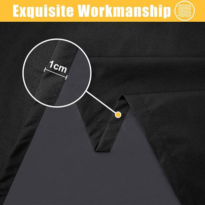 Rectangle Table Cloth, Waterproof Elastic Fitted Tablecloth for 4 Foot Folding Tables, Washable Polyester Tablecloths for Picnic, Camping, Outdoor (Black, 30"x48")