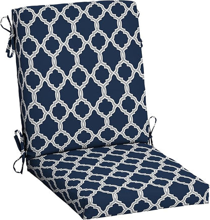 Arden earthFIBER Outdoor Dining Chair Cushion, 20 x 20, Rain-Proof, Fade Resistant, Sapphire Blue Garden Trellis