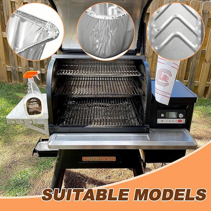 Grill Drip Pan Liners for Traeger Timberline 850 and 1300 (Gen 1 and 2 Models) Pellet Grills, BAC404 & BAC582 Aluminum Grease Trays Replacement Parts for Traeger Timberline Pellet Grills, 30 Packs