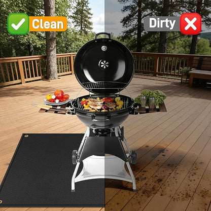 TOHONFOO 90 x 48 in Under Grill Mat Compatible with Blackstone 28in & 36in Griddle - Fireproof BBQ Mats for Grilling to Protect the Deck, Patio, Pavers - Griddle Mat Compatible with Blackstone - 1mm