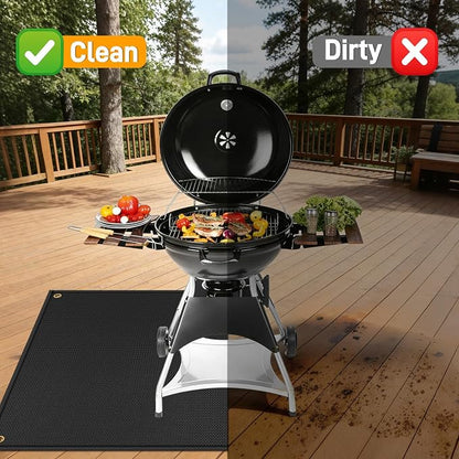 TOHONFOO Large Grill Mats for Outdoor Grill Deck Protector 60 x 48 x 0.04in | 2000℉ Fireproof & waterproof bbq mat protect the deck, patio, pavers, fits gas/charcoal grills, accessories for Blackstone