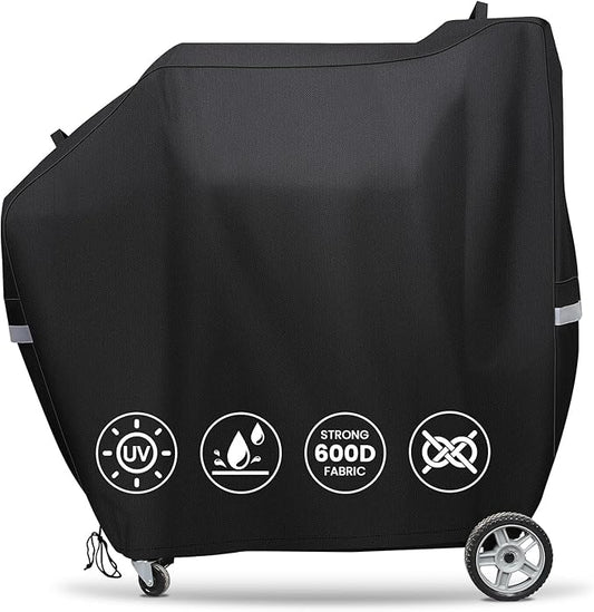 QuliMetal Smoker Cover for Masterbuilt Gravity Series 560, 800, 600, 900, Digital Charcoal Grill Cover, Compatible with MB20080220 & MB20040221, 600D Waterproof Material, Black