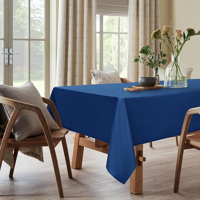 DWCN Rectangle Tablecloth - 54 x 80 Inch - Waterproof Stain and Wrinkle Resistant Washable Table Cloth, Decorative Fabric Table Cover for Kitchen Dining Room Party and Outdoor Use, Royal Blue