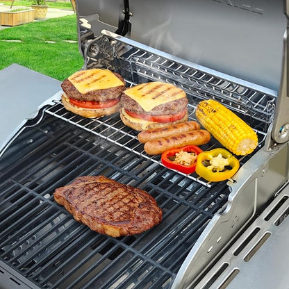 Utheer Stainless Steel Warming Rack for Nexgrill 720-0864 720-0864R Gas Grills, 16.8" x 7.2" Stainless Steel Upper Warming Rack Replacement for Nexgrill 2 Burner Grill