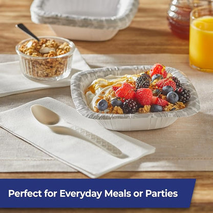Hefty ECOSAVE Compostable Spoons, 24ct | Compostable Disposable Spoons for BBQs, Tailgates, Camping, and Parties, Strong and Durable Construction, Sustainable Design