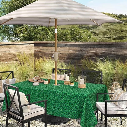 EHouseHome Outdoor Indoor 60x84 inch Rectangle Tablecloth with Umbrella Hole and Zipper, Waterproof Patio Table Cloths, Spring/Summer Table Covers for Backyard Circular Table/BBQs/Picnic