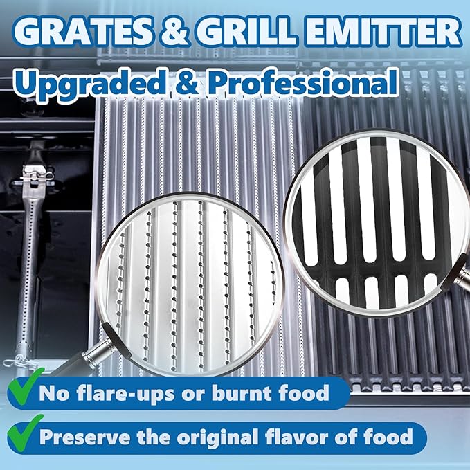 Emitter Plate & Grill Grate 463242516 for Charbroil Commercial Infrared 3 Burner Grills 463242515 466242515 463243016 463367016 466242516 463342620 463346017, Charbroil G474-0017-W1 G466-2400-W1 Parts