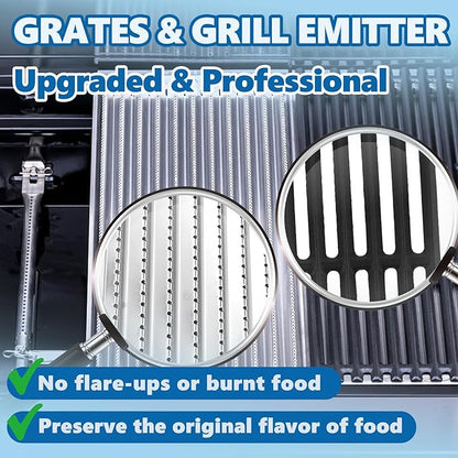 Emitter Plate & Grill Grate 463242516 for Charbroil Commercial Infrared 3 Burner Grills 463242515 466242515 463243016 463367016 466242516 463342620 463346017, Charbroil G474-0017-W1 G466-2400-W1 Parts