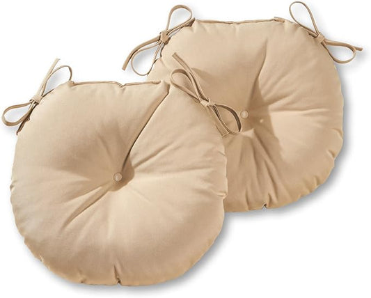 Greendale Home Fashions Sand Dollar Outdoor 15-inch Bistro Seat Cushion, Set of 2