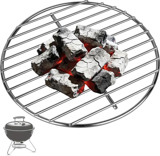 10.5" Charcoal Grate for Weber Charcoal Grills, Round Charcoal Grate for 14'' Weber Smokey Joe Silver&Gold Tuck-n-Carry, Heavy-Duty Steel 7439 Grill Grate for Weber Grill Parts