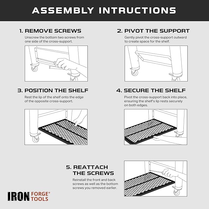 Iron Forge Tools Pellet Grill Storage Shelf Compatible with Traeger Pro 575 and Traeger Pro 22 Accessories - Black Powder Coated Steel Shelf for BBQ Pellet Storage Container
