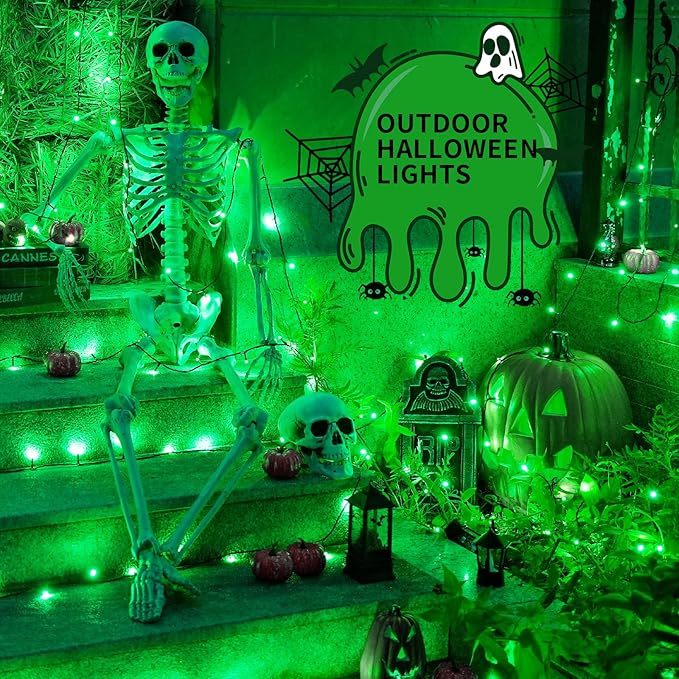 JMEXSUSS 250 LED Green String Lights - 91.5ft Green Christmas Lights Outdoor Waterproof, 8 Lighting Modes, Connectable St. Patricks Day Light for Yard Party Halloween Christmas Decorations