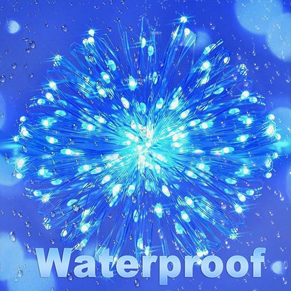Lomotech Solar Fairy Lights Outdoor, 2 Pack Total 66ft 200 LED,Blue | Solar String Lights Waterproof 8 Modes Twinkle Lights for Outdoor, Patio, Garden, Yard, Party, Wedding, Tree Decoration