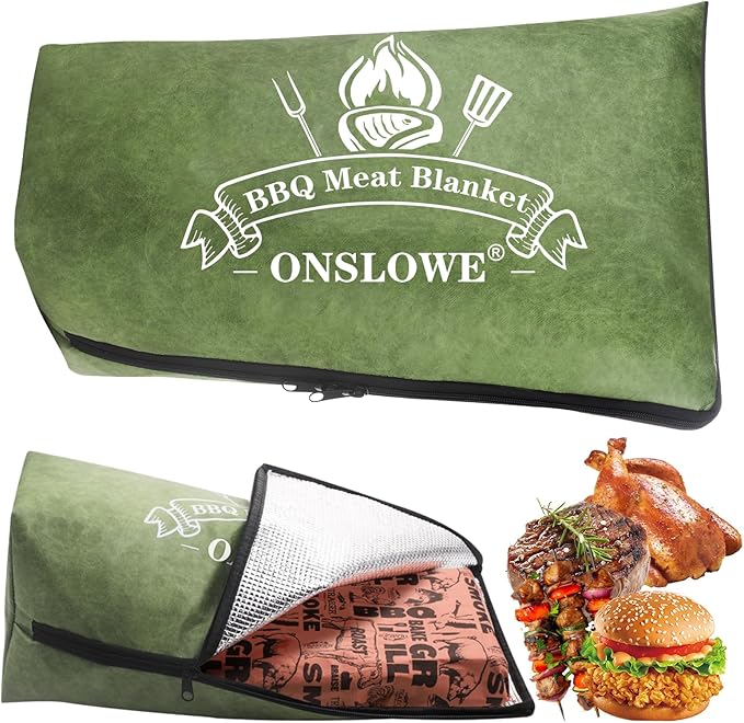 BBQ Blanket for Resting Meat, Reusable Reat Insulated Resting Bag, Smoker Meat Resting Blanket, Insulated Brisket Resting Blanket with Wide Mouth Perfect for Gifting, (21 in Green)
