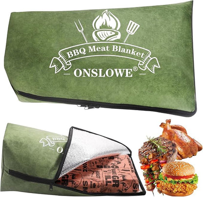 BBQ Blanket for Resting Meat, Reusable Reat Insulated Resting Bag, Smoker Meat Resting Blanket, Insulated Brisket Resting Blanket with Wide Mouth Perfect for Gifting, (21 in Green)