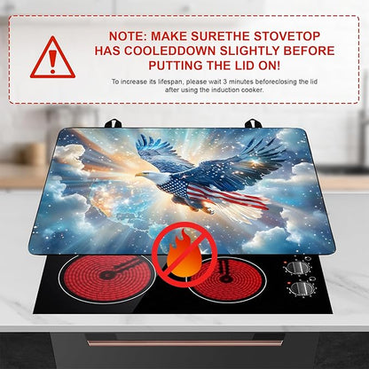 Patriotic Stove Top Cover, Heat Resistant Electric Stove Protector Mat, Large Diatomite Kitchen Counter Mat (eagle-2, 28x20 Inch)