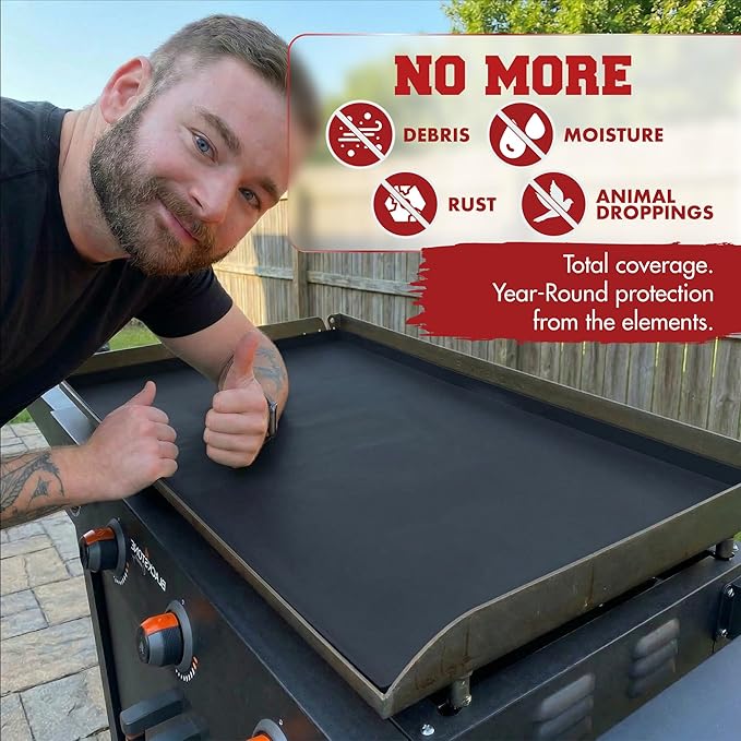 KITCHEN PERFECTION 28" Premium Silicone Griddle Cover Mat for Blackstone Griddle 28 Inch - Hermetic Protection from Rust & Debris All Year, Fits All Blackstone 28 Inch Models - Food Grade Silicone