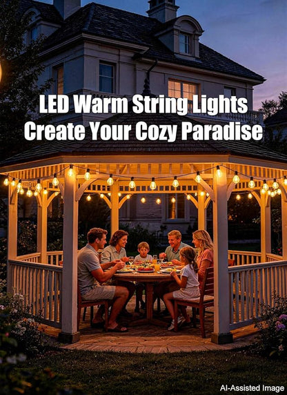 100FT Outdoor String Lights Waterproof with 40+2 Shatterproof S11 LED Bulbs, Extra Long Patio Lights Outdoor Waterproof for Backyard, Bistro Lights Outdoor, LED Lights for Outside, Cafe Lights