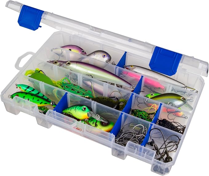 Flambeau Outdoors 4007 Tuff Tainer, 24 Compartments, 12 Zerust Dividers | Divided tackle box with 12 Zerust dividers creating up to 24 compartments. Translucent, 11 x 7.25 x 1.75in