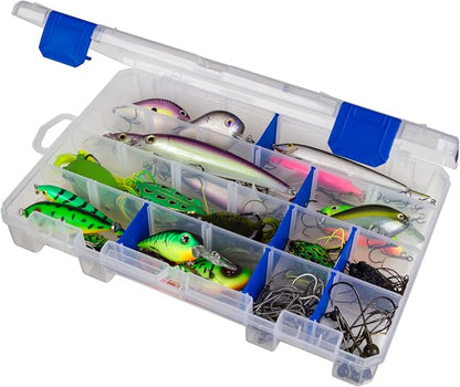 Flambeau Outdoors 4007 Tuff Tainer, 24 Compartments, 12 Zerust Dividers | Divided tackle box with 12 Zerust dividers creating up to 24 compartments. Translucent, 11 x 7.25 x 1.75in