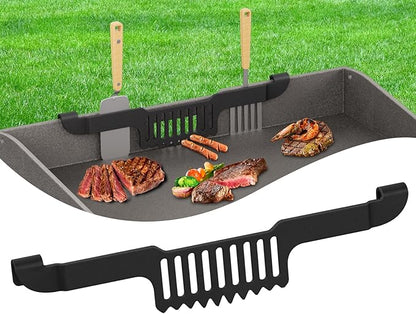 Grease Gate Spatula Holder for Blackstone Griddle,11.8 Inch Magnetic Design Stainless Steel Grease Trap Grill Food Mesh Screen Block Hold Rack Griddle Accessories for Blackstone(Black)
