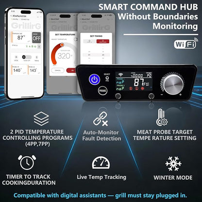 Smart WiFi PID Digital Trapezoid Control Board with App Control for Pit Boss Vertical Pellet Smokers Copperhead 3/4/5/7-Series PBV3P1 PBV4PS1 PBV5P1 PBV7P1 PBV5PW1