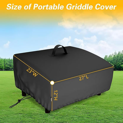 EVRBUL Portable Griddle Cover Fit for Blackstone 22 in and Pit Boss 2 Burner Tabletop Griddle, Tabletop Grill Cover Fit for Royal Gourmet and GasOne 3 Burners Flat Top Gas Grill, 27"L x 23"W x 12"H