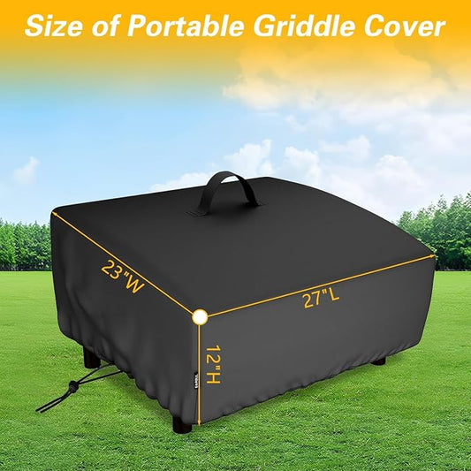 EVRBUL Portable Griddle Cover Fit for Blackstone 22 in and Pit Boss 2 Burner Tabletop Griddle, Tabletop Grill Cover Fit for Royal Gourmet and GasOne 3 Burners Flat Top Gas Grill, 27"L x 23"W x 12"H