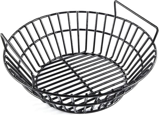 Charcoal Ash Basket for Large Big Green Egg Grill, Kamado Classic, Pit Boss, Louisiana Grills, Primo Kamado and Large Grill Dome, Heavy Duty Porcelain Steel