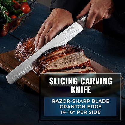 Cutluxe Butcher Knife Set – BBQ Brisket, Breaking & Boning Knife – Slicing Carving Knife Set for Meat Cutting, Ultra Sharp German Steel, Full Tang, Ergonomic Handles, Grilling Gifts for Men