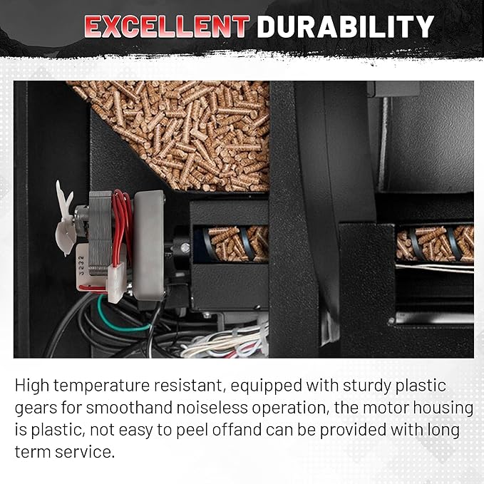 Upgraded 2.0 RPM Auger Motor Replacement Parts for Wood Pellet Grills Smokers Compatible with Pit Boss, Traeger, Camp Chef, Barbecue Accessories, 120V 60Hz