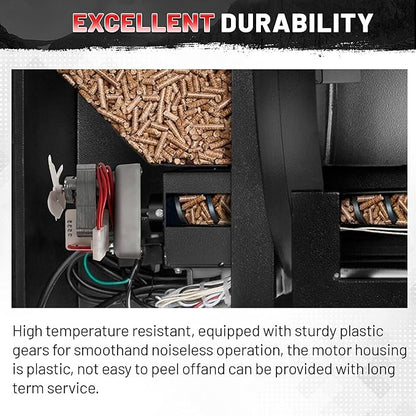 Upgraded 2.0 RPM Auger Motor Replacement Parts for Wood Pellet Grills Smokers Compatible with Pit Boss, Traeger, Camp Chef, Barbecue Accessories, 120V 60Hz