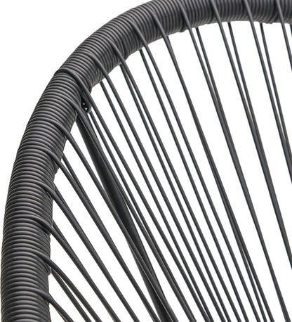 Christopher Knight Home Outdoor Hammock Weave Chair with Steel Frame (Set of 4) - Black Finish