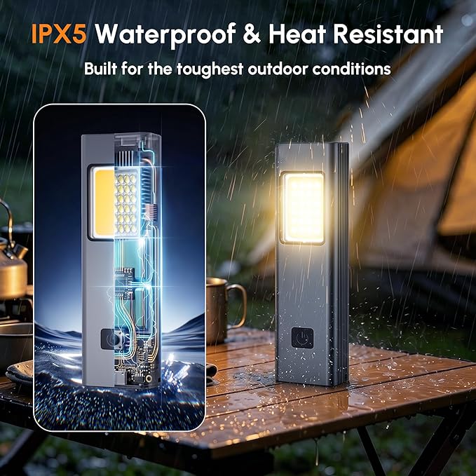 Magnetic Grill Light, 360° Flexible LED Work Light & Detachable Flashlight for BBQ, Car Repair, Camping, Heat Resistant alluiom Alloy, Heavy Duty Base