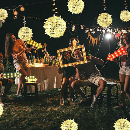 Outdoor Christmas Balls Lights Tree Lights Waterproof, 4 Pack 7.87" LED Hanging Globe Sphere Lights with 8 Lighting Modes Memory Timer Plug for Party Wedding Xmas Porch Patio Garden Yard Decorations