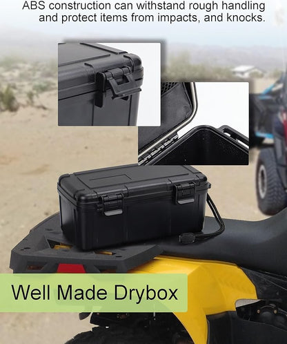 Waterproof Kayak Dry Box - Floating ABS Storage Case with Stainless Steel Hinge & Mesh Pocket - Airtight Floating Waterproof Case Box for Phones, Keys & Boating Gear - 8.8" x 4" x 3.5"